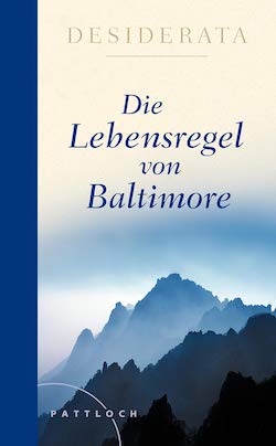Blaues Buch mit Bergen und Schriftzug Die Lebensregel von Baltimore